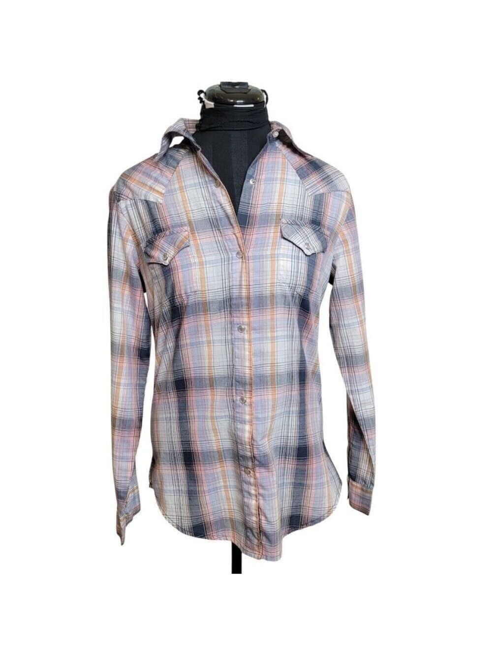 Wrangler Women’s Western Plaid Pearl Snap Shirt Size S | Long Sleeve Rodeo